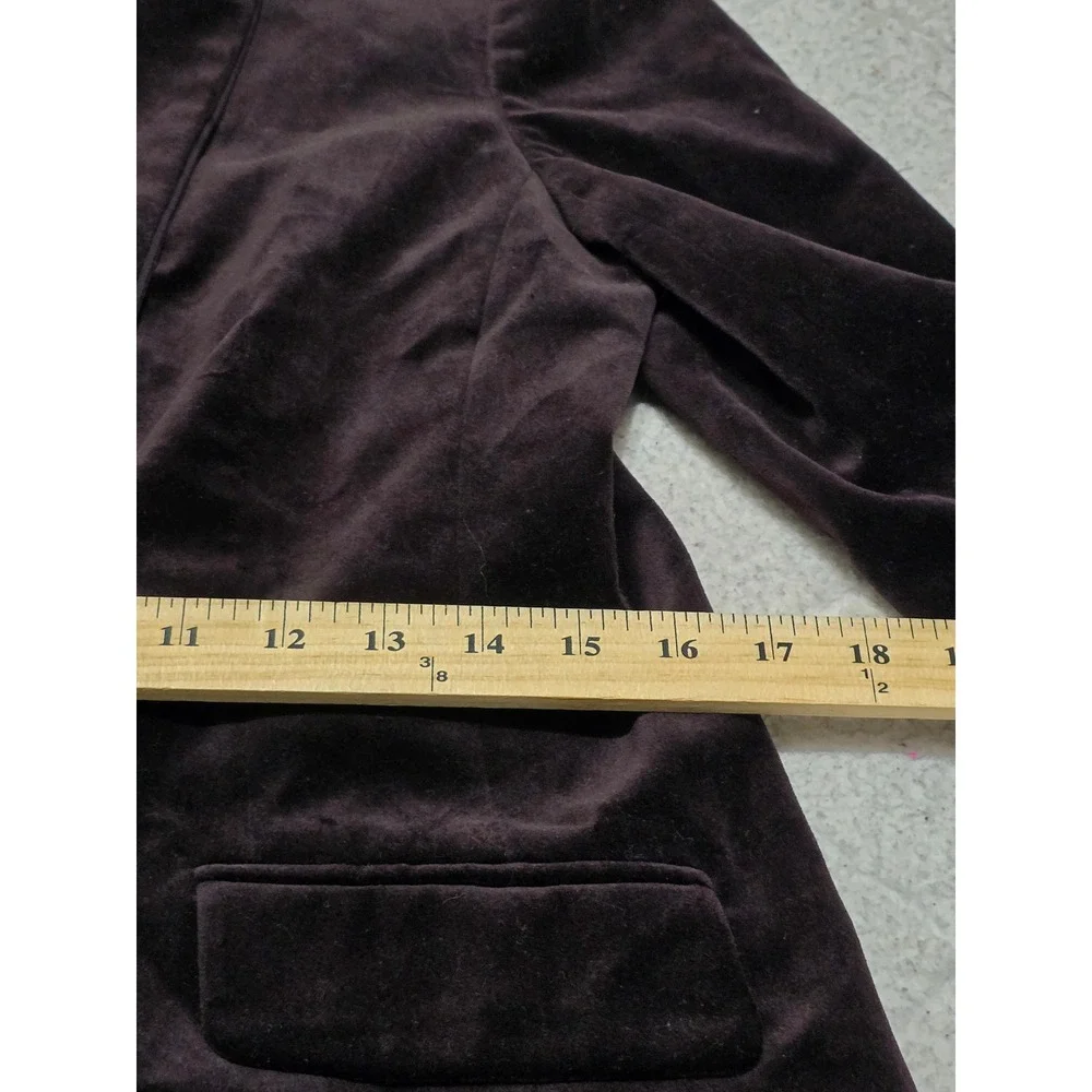 Ann Taylor LOFT Velvet Blazer Jacket Deep Plum Shawl Collar Single Button Size 8